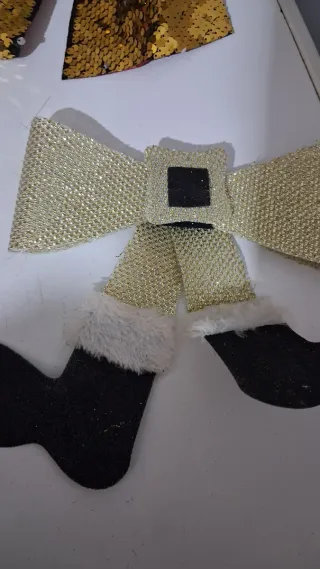 Set 3 Fiocchi Natalizi Decorazioni Oro Rosso