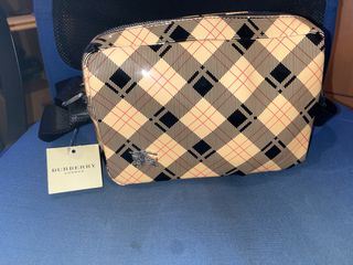 Bandolera Burberry Cuadros Beige y Negro