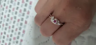 Anillo Plata Rosa Bella