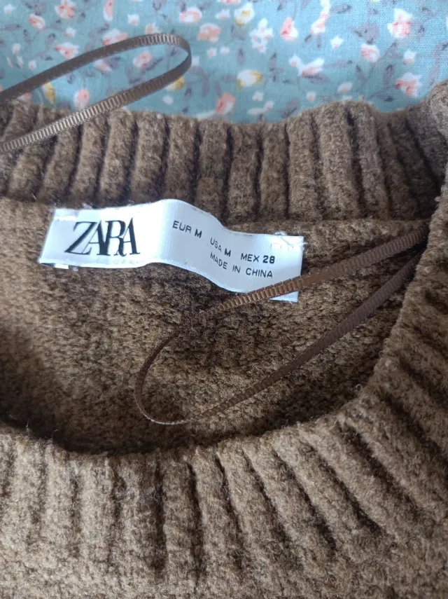 Jersey ZARA Verde oliva Marrón Talla Única