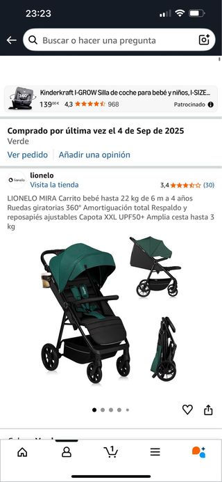 Silla de paseo Lionelo verde
