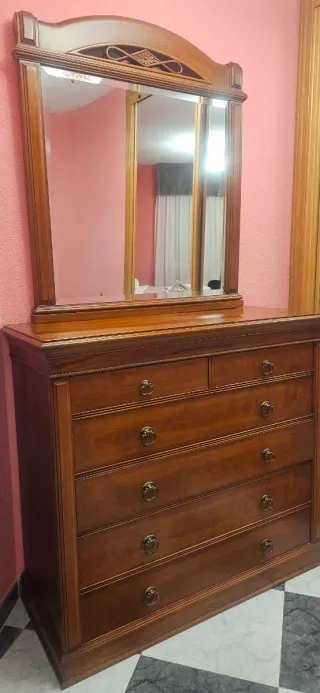 Juego de dormitorio color cerezo