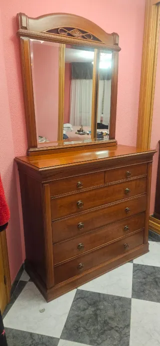 Juego de dormitorio color cerezo