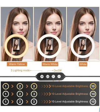 Aro de luz 10 con trípode y control