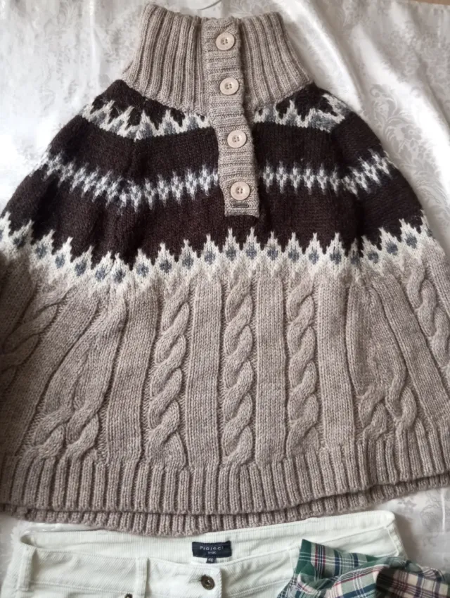 Poncho donna fantasia geometrica