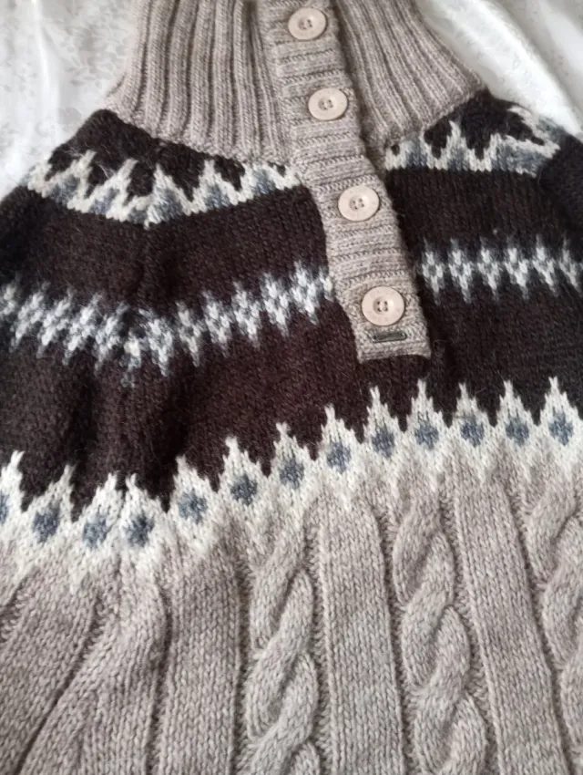 Poncho donna fantasia geometrica