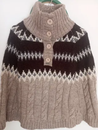 Poncho donna fantasia geometrica