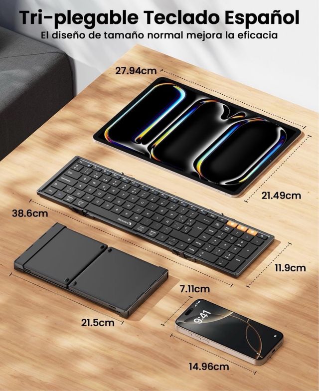 Teclado Inalámbrico Plegable Bluetooth