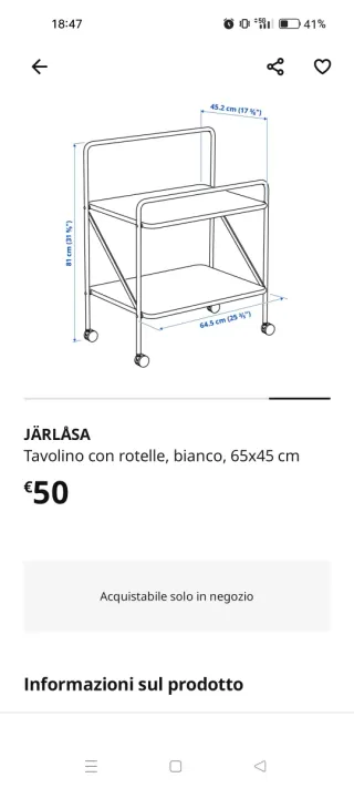 Tavolino con rotelle jarlasa