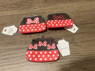 Set 3 portamonete Minnie pois