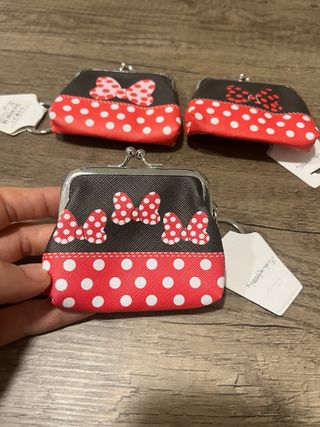 Set 3 portamonete Minnie pois