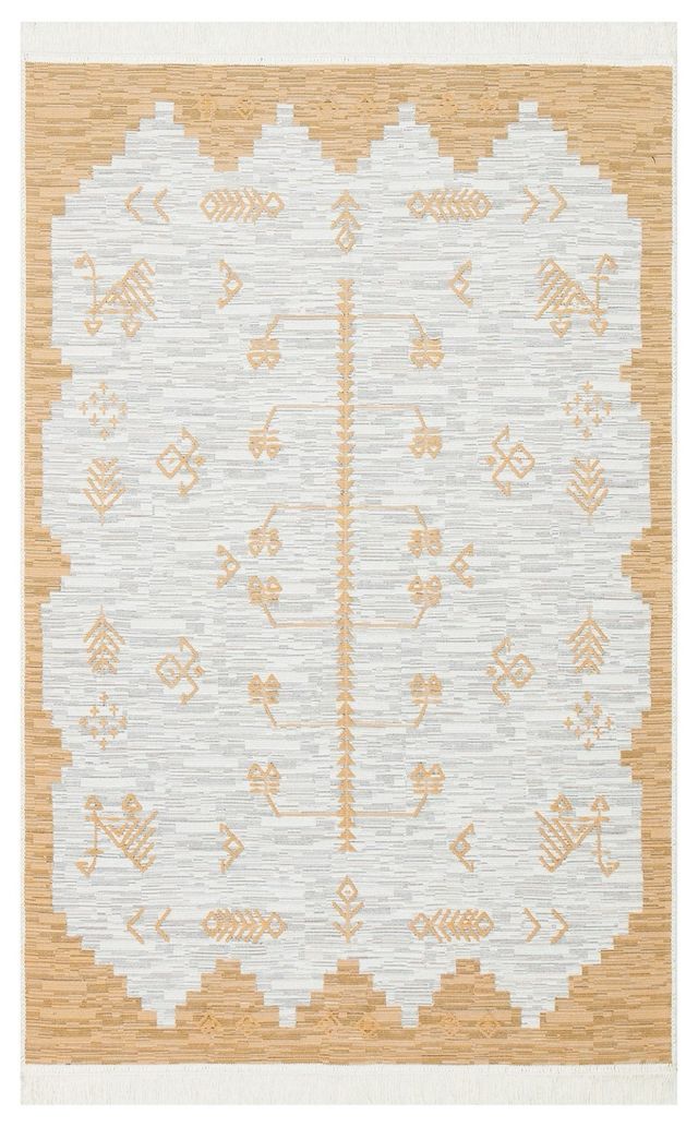 Tappeto in cotone etnico giallo 120x180 cm