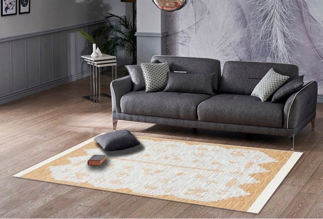 Tappeto in cotone etnico giallo 120x180 cm