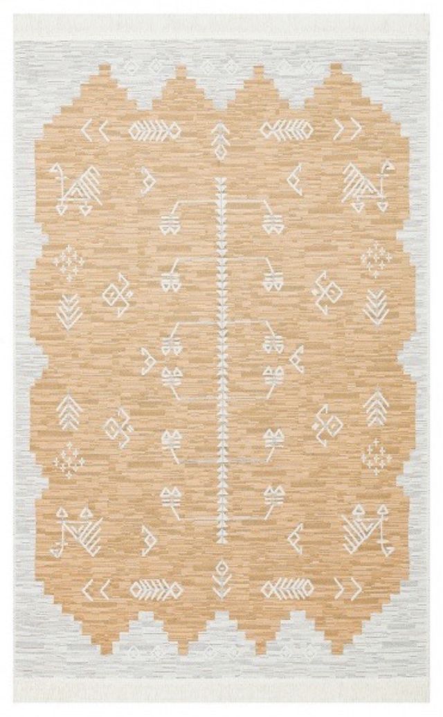 Tappeto in cotone etnico giallo 120x180 cm