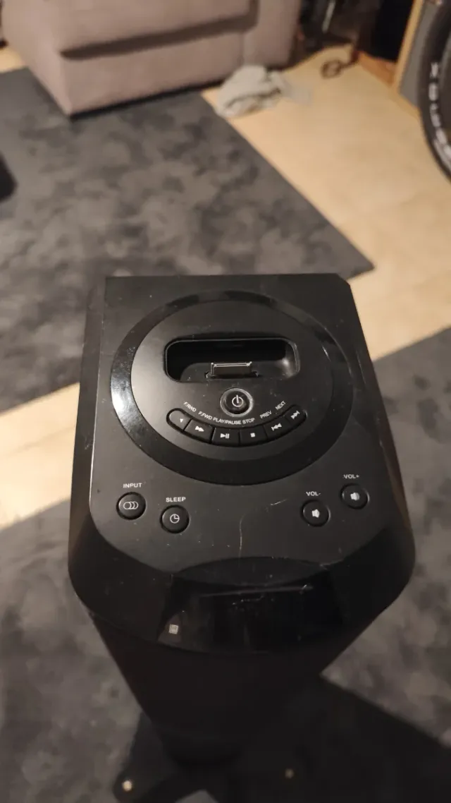 Barra de sonido alta calidad negra y plateada