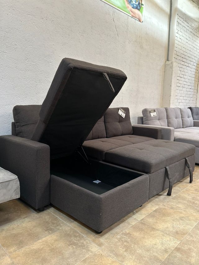 Sofá cama com armazenamento moderno CINZA