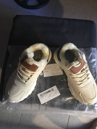 Botín beige forrado