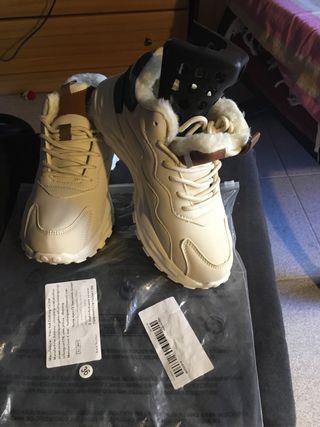 Botín beige forrado