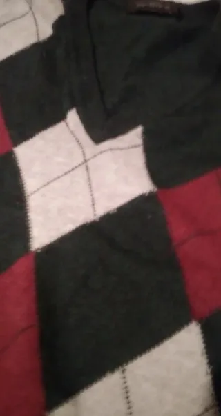 Pullover scollo a V fantasia argyle