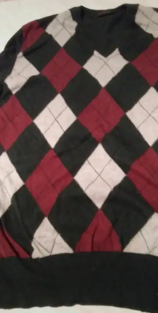 Pullover scollo a V fantasia argyle