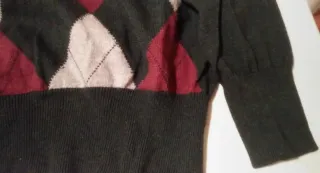 Pullover scollo a V fantasia argyle