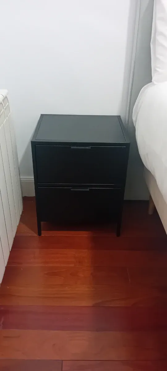 Pareja Mesitas Noche Negras Metal