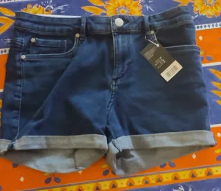 Pantalones cortos vaqueros azules