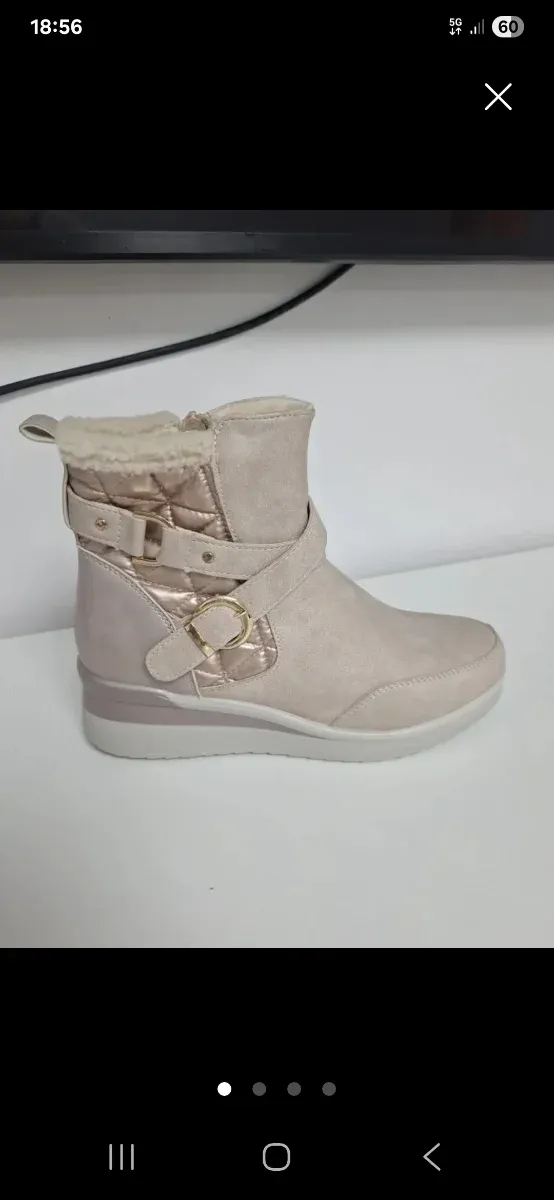 Botas Beige/Dorado Talla 38
