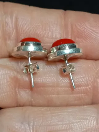 Pendientes Plata Ley coral