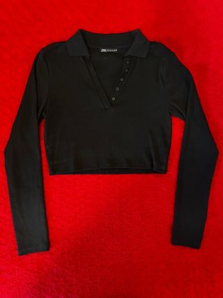 Top negro Zara manga larga