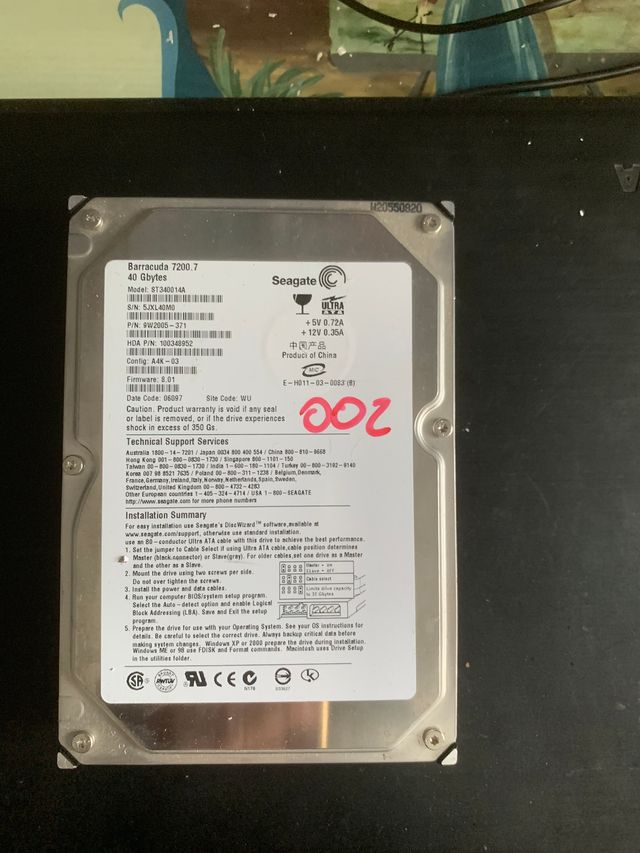 Disco Duro Seagate Barracuda 7200.7 40GB