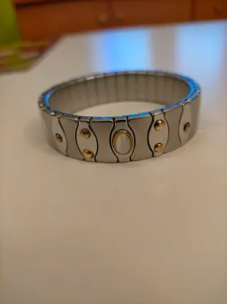 Pulsera elástica Bebel acero y oro