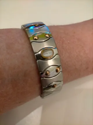 Pulsera elástica Bebel acero y oro