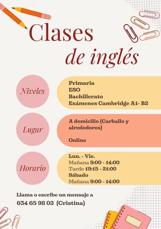 Profesora de inglés a domicilio
