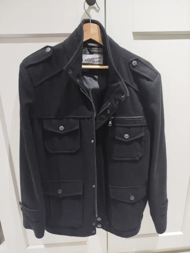 Abrigo paño Cedarwood State negro