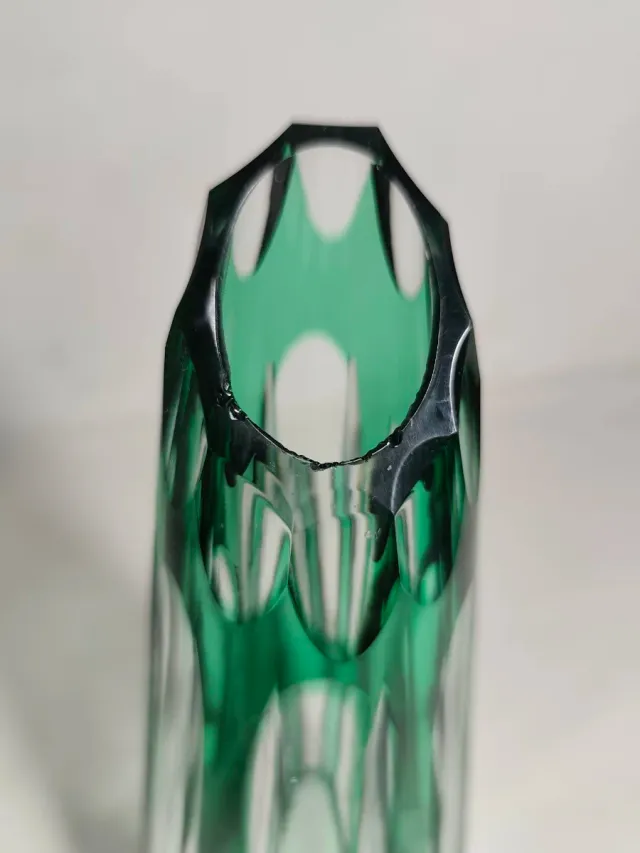 Jarrón Cristal Bohemia Verde