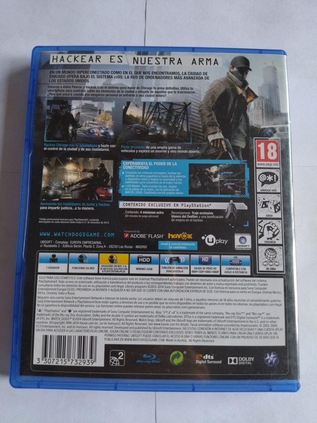 Watch Dogs PS4 (PlayStation 4) Ubisoft