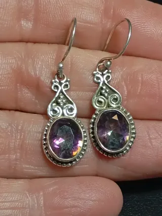 Pendientes Plata Ley topacio místico