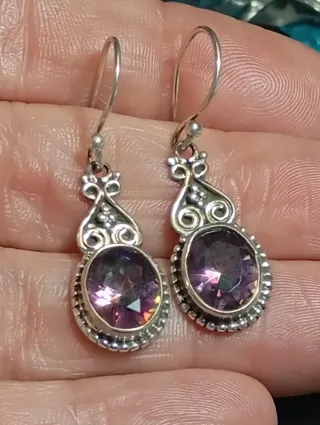 Pendientes Plata Ley topacio místico