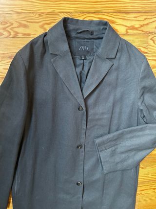 Abrigo largo gris Zara