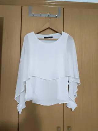 Blusa Zara blanca talla M