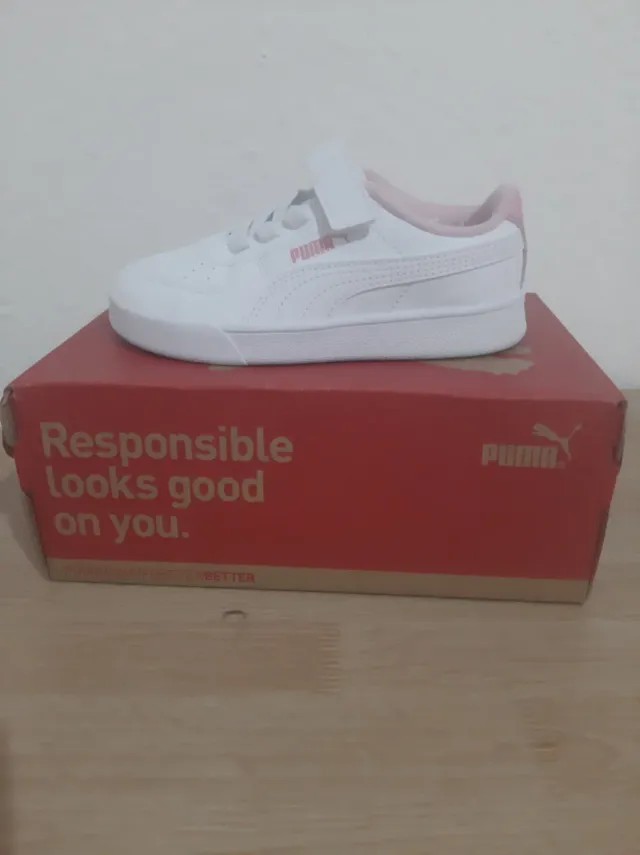 Tenis Niña Puma Blancos con Rosa