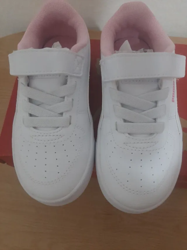 Tenis Niña Puma Blancos con Rosa