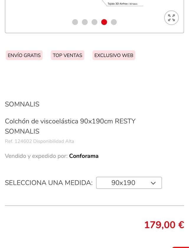 Materasso Viscoelastico Somnalis 90x190cm REF. P3