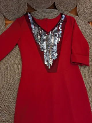 Vestido rojo fiesta lentejuelas Talla S