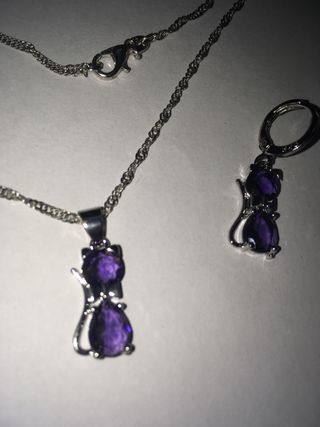 Collar y pendientes gatos