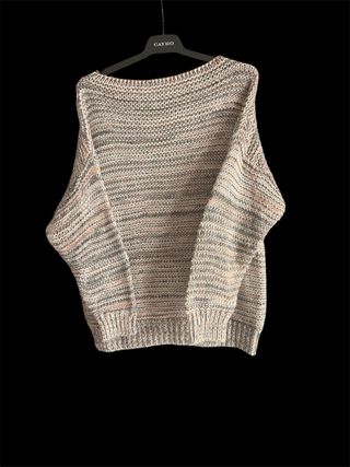 Jersey tonos pastel gris y rosa