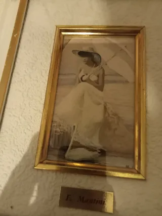 Quadro F. Mantini donna con ombrello