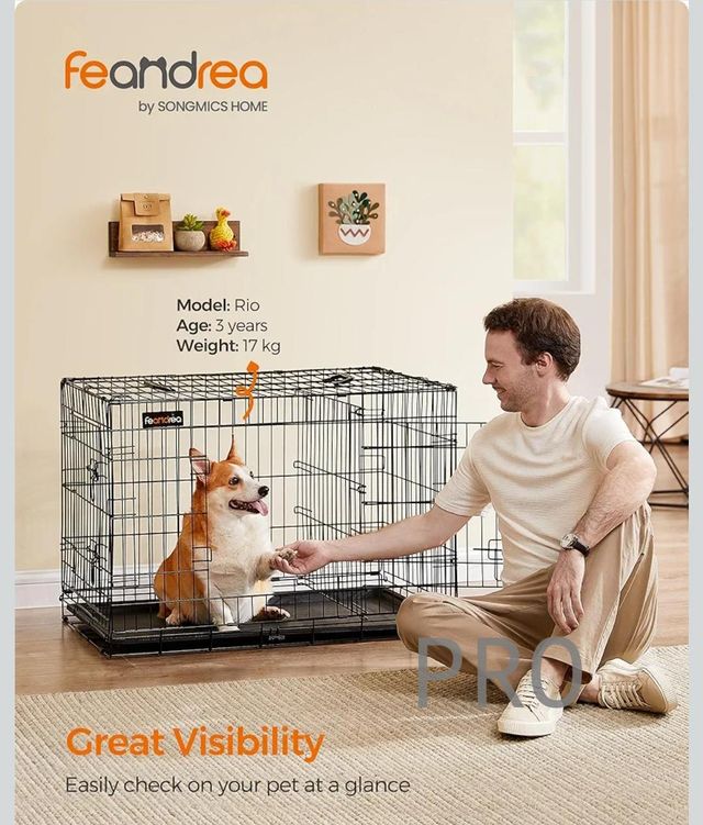 Feandrea PPD36BK JAULA PARA PERROS