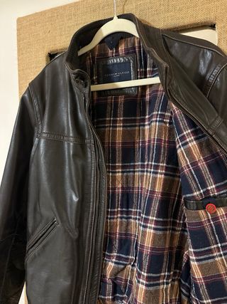 Chaqueta Cazadora Cuero Tommy Hilfiger Marrón